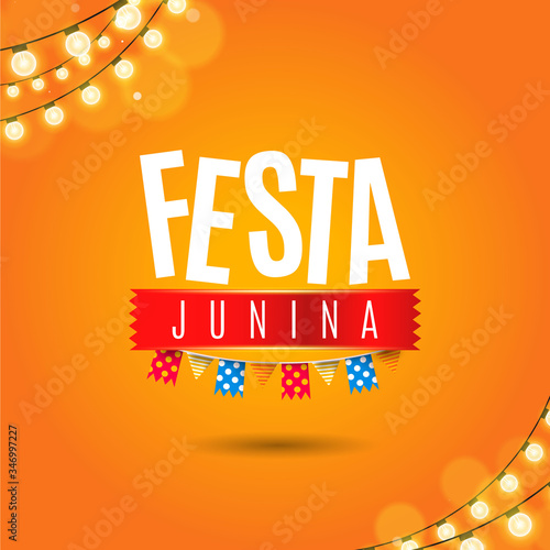 FESTA JUNINA BACKGROUND WITH BANNER LIGHTS