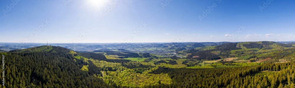 rothaar mountains with view of the siegerland germany high definition panorama