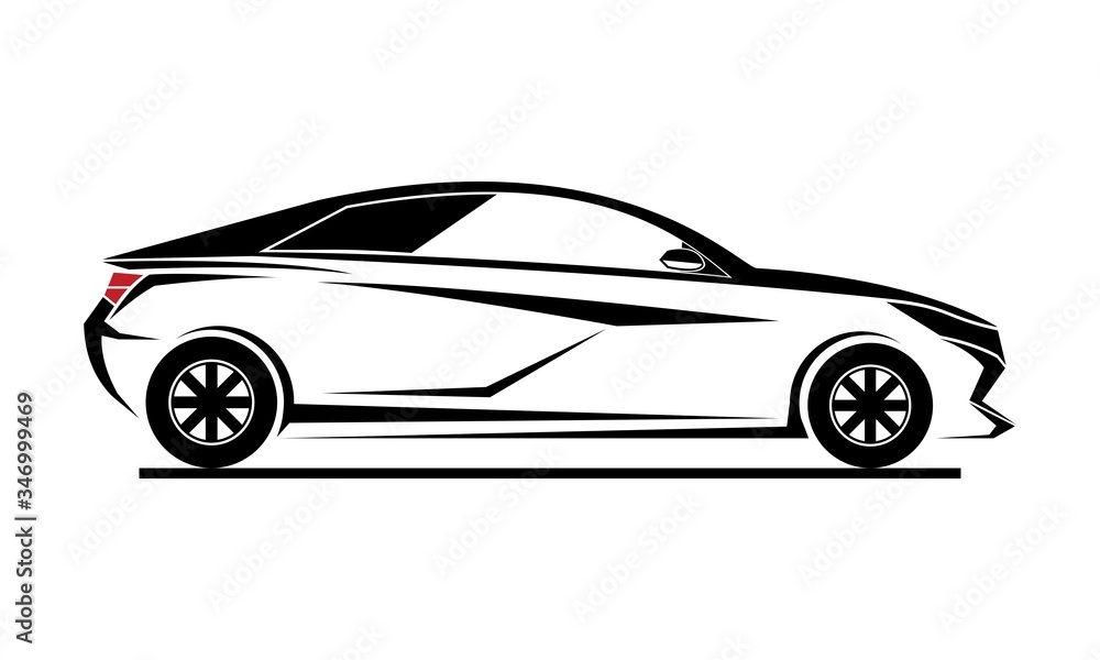 Luxury car simple illustration vector logo