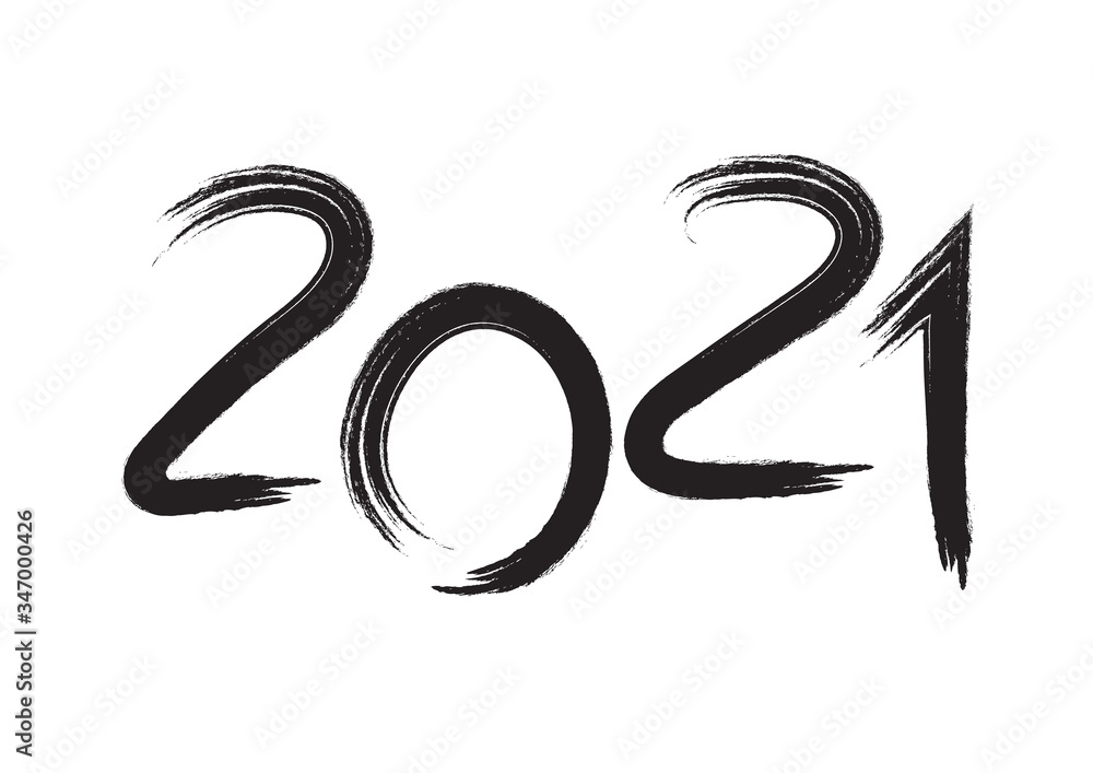 2021 text design Black color, Collection of Happy New Year and happy holidays, lettering design element, handwritten isolated on white background. Calendar 2021, Paintbrush stroke. 2021 text design Black color, Collection of Happy New Year and happy holidays, lettering design element, handwritten isolated on white background. Calendar 2021, Paintbrush stroke.