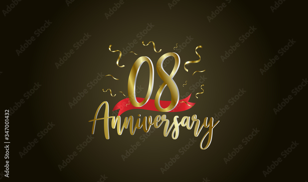 Anniversary celebration background. with the 8th number in gold and with the words golden anniversary celebration. Anniversary celebration background. with the 8th number in gold and with the words golden anniversary celebration.