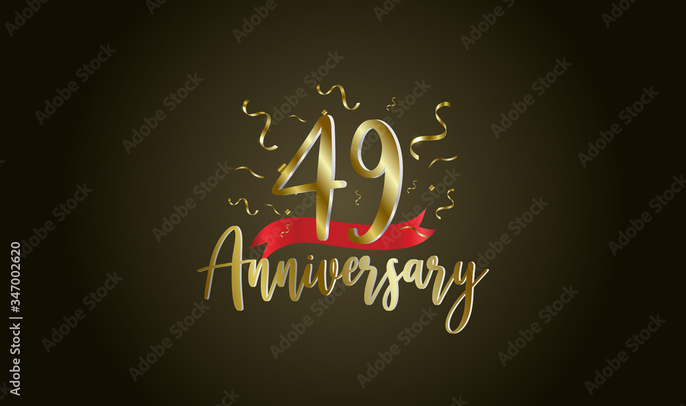 Anniversary celebration background. with the 49th number in gold and with the words golden anniversary celebration. Anniversary celebration background. with the 49th number in gold and with the words golden anniversary celebration.