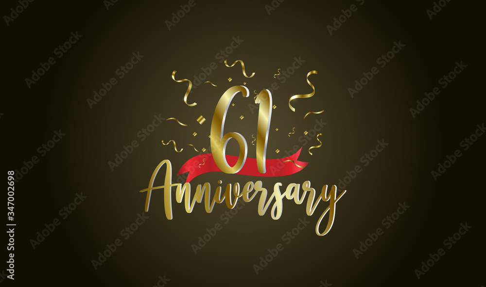 Anniversary celebration background. with the 61st number in gold and ...