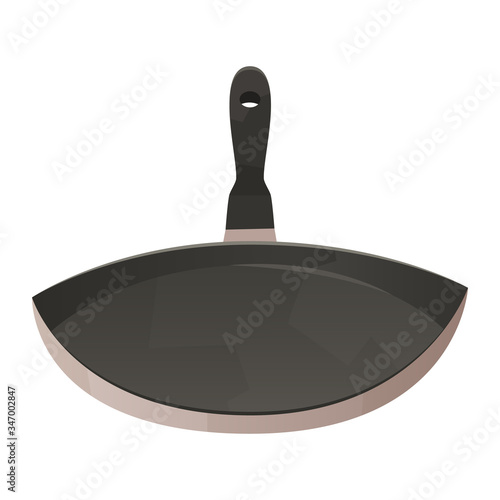 Frying pan in cartoon style isolated on white background