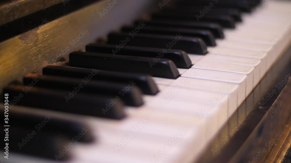 Tracking Forward Piano Keys Close Up Tracking Forward Piano Keys Close Up