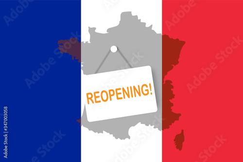 Concepts of reopening France after quarantine the country