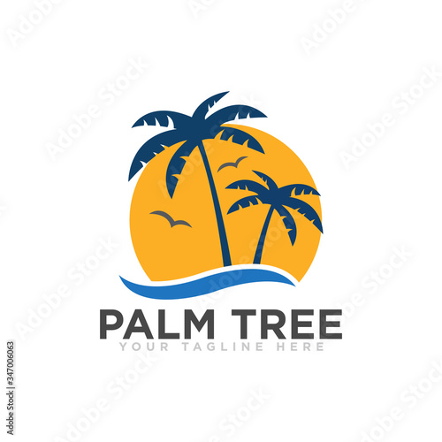 Palm Tree Logo Icon Design Illustration