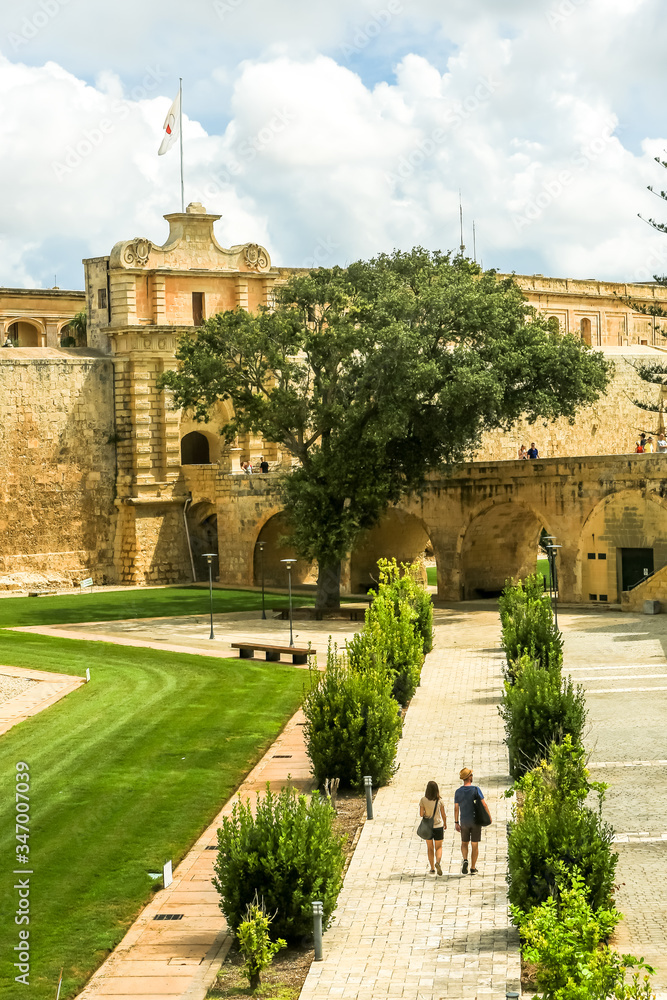 The main gate, medieval city of Mdina in Malta
