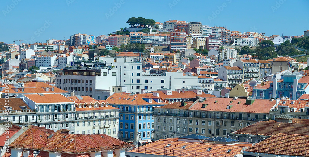 Beautiful aerial view of the city of Lisbon in Portugal