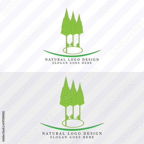 Green natural Vector Logo template/Natural logos with leaves. 