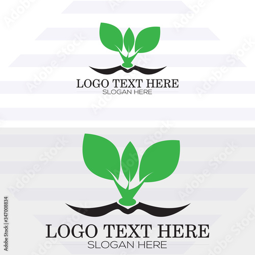 Green natural Vector Logo template/Natural logos with leaves. 