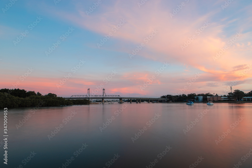 Sunset view at Parramatta River around Ryde area, Sydney, Australia.