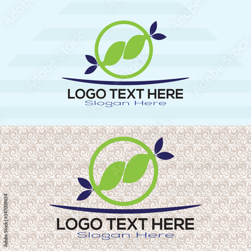 Green natural Vector Logo template/Natural logos with leaves. 