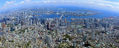 高輪周辺より東京湾を望む・都市パノラマ・空撮 photo