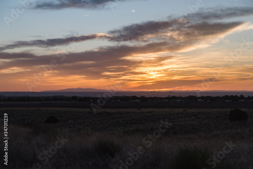 Sunset sky over Albuquerque  New Mexico. 