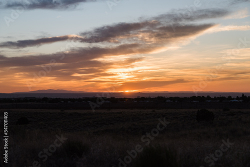 Sunset sky over Albuquerque  New Mexico. 