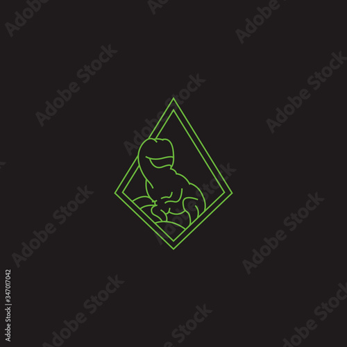Minimalist dinosaurus logo vector line style