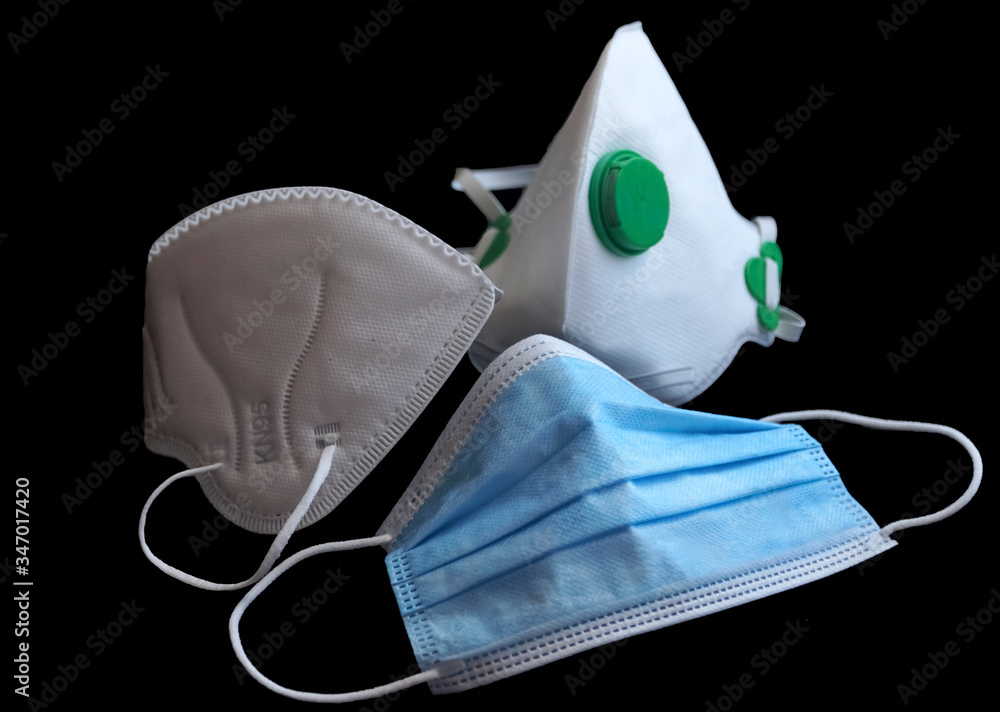 All the different types of disposable face masks surgical mask, FFP2