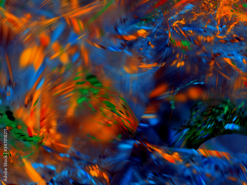 blue abstract fractal background 3d rendering illustration