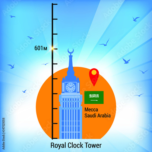 Tallest building in the world. Flat design.