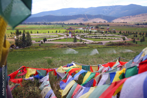 The colored flags and One Thousand Buddhas