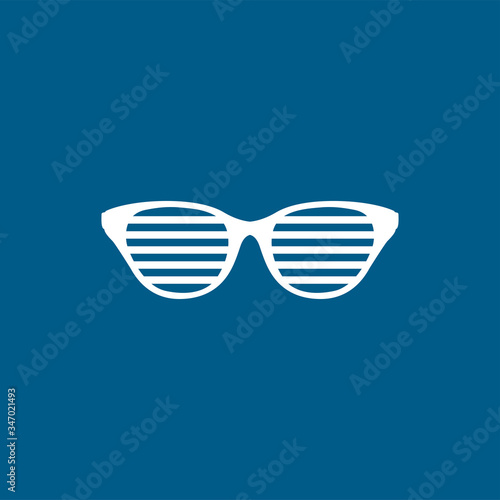 Party Glasses Icon On Blue Background. Blue Flat Style Vector Illustration