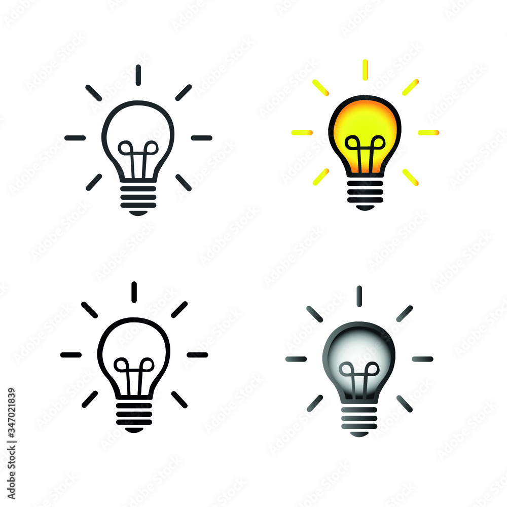 Light bulb icon. Vector illustration, flat design. lamp. Energy and idea symbol. Decoration for greeting cards, patches, prints for clothes, badges, posters Light bulb icon. Vector illustration, flat design. lamp. Energy and idea symbol. Decoration for greeting cards, patches, prints for clothes, badges, posters