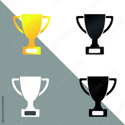 Trophy cup icon for web and mobile. Award, Gold Cup winner, Vector illustration, Flat Icon