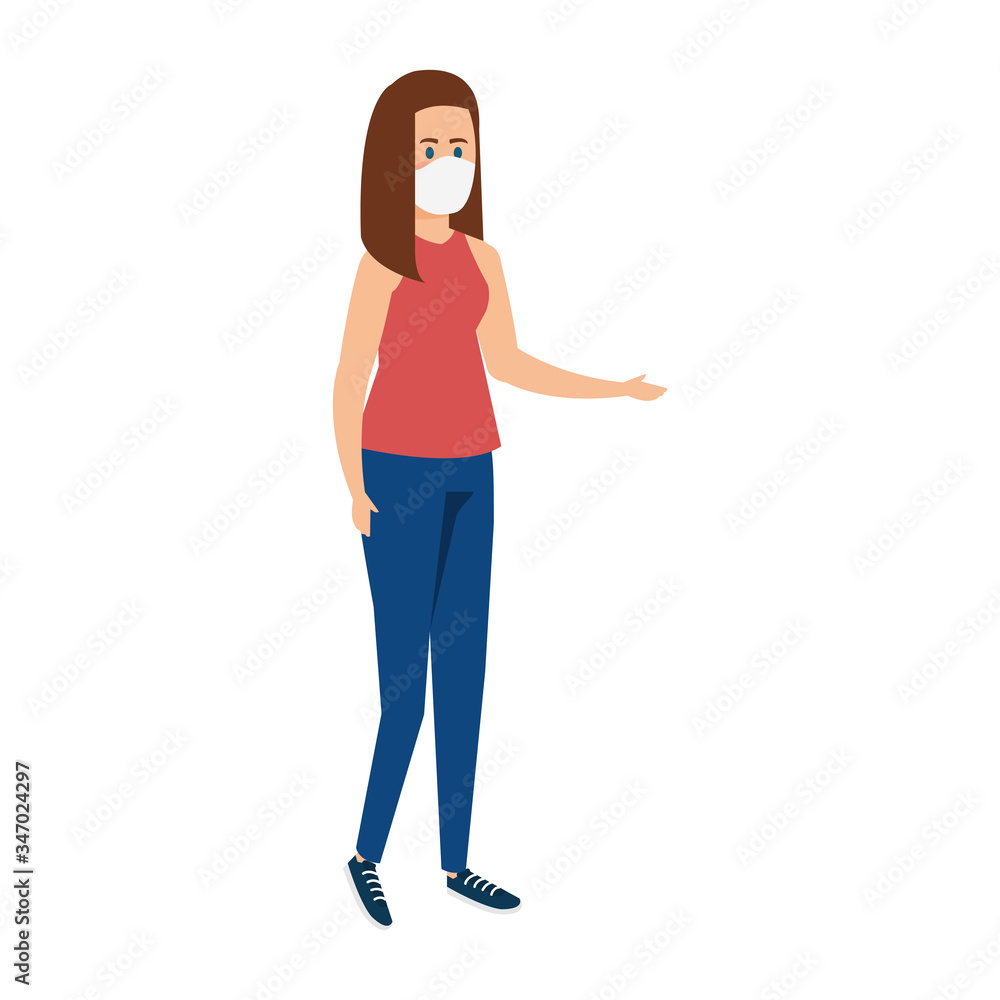 young woman using face mask isolated icon vector illustration design young woman using face mask isolated icon vector illustration design