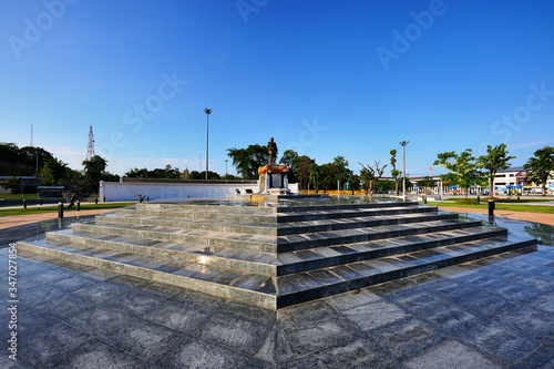 Field Marshal Sarit Tanarut Monument famous person of Khon Kaen City, Thailand photo