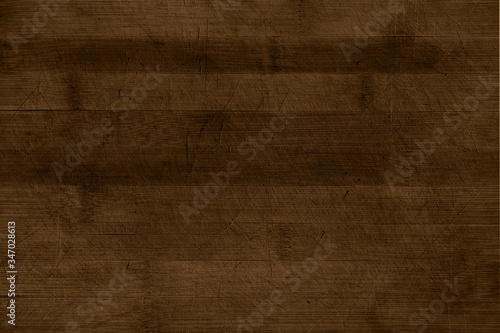 High resolution old wooden texture and background. Brown old oak wood table surface with knots and scratches. Dark wooden background for serving food.