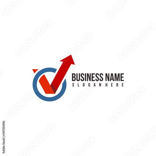 vector illustration of an arrow v letter for business and financial logo design vector photo