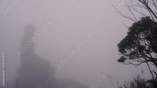 Silueta de Buda entre las nubes