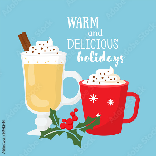 Eggnog. Winter, holidays, Christmas, New Year.