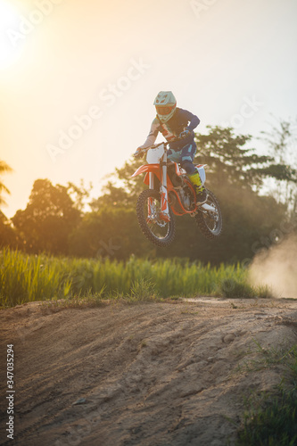Motocross rider in action. Motocross sport