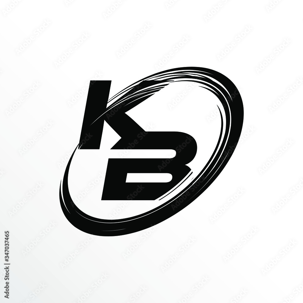 Initial Letter KB Brush Effect Logo Design Initial Letter KB Brush Effect Logo Design