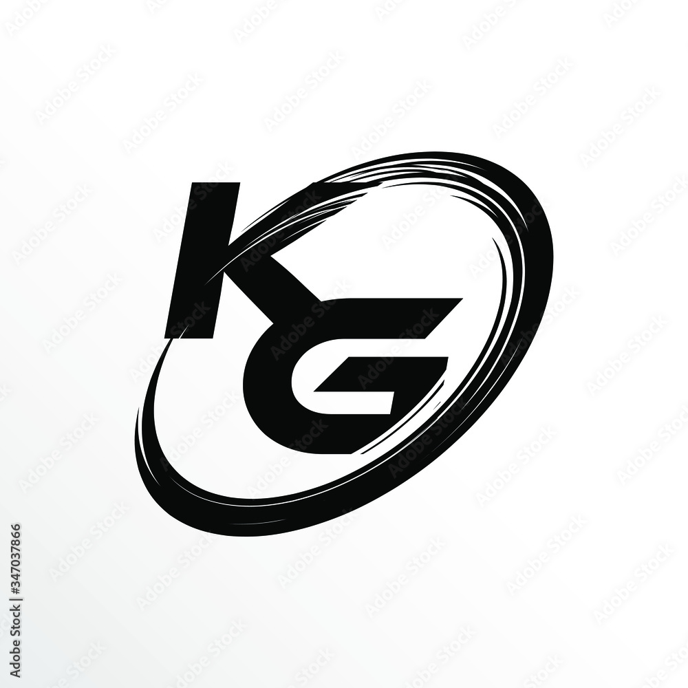 Initial Letter KG Brush Effect Logo Design Initial Letter KG Brush Effect Logo Design