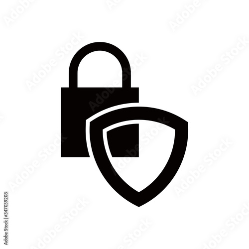 Security padlock vector icon. Protective icon, vector illustration