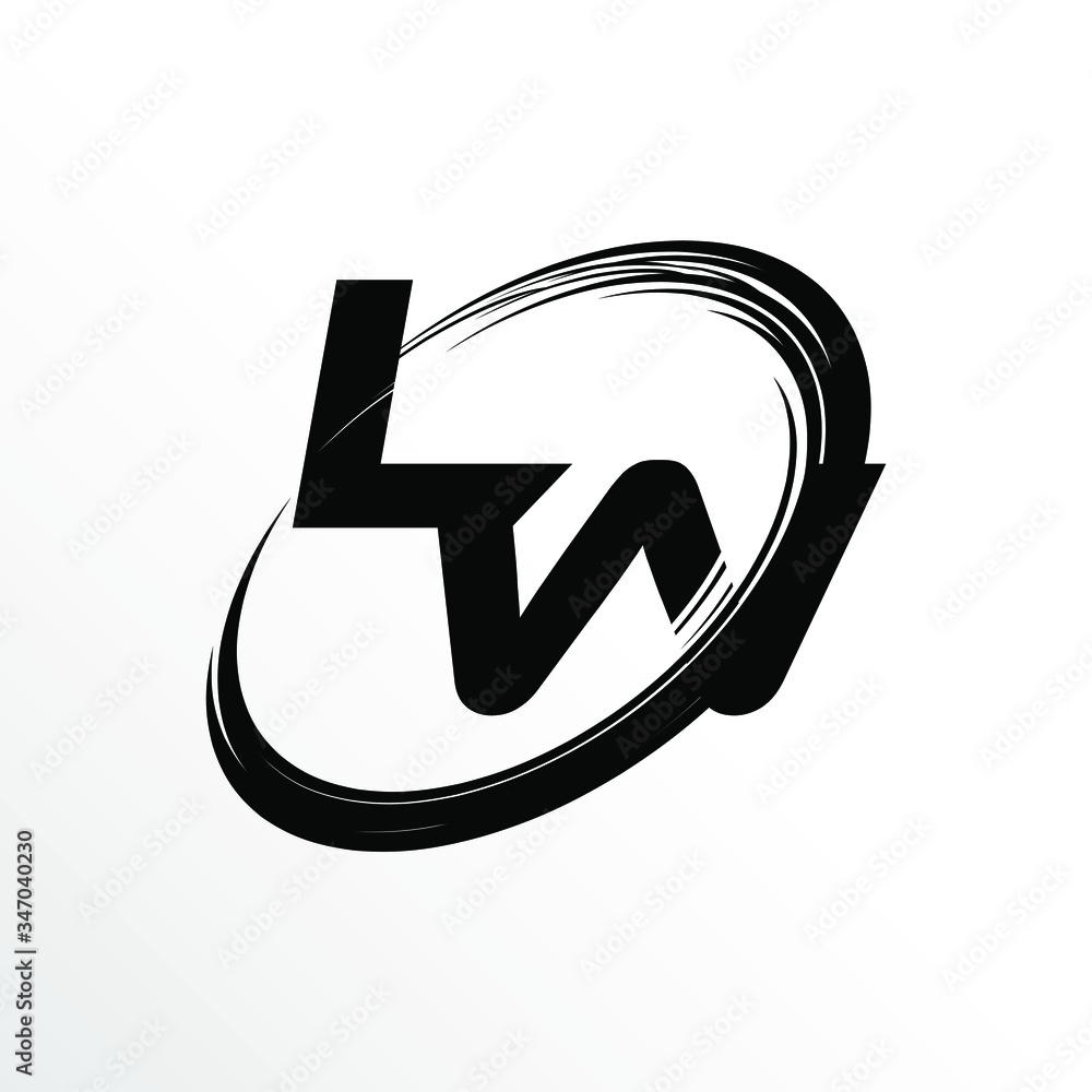Initial Letter LW Brush Effect Logo Design Initial Letter LW Brush Effect Logo Design