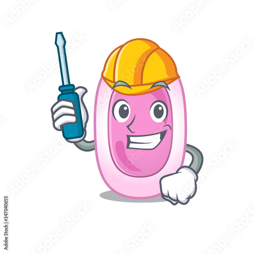 cartoon character of bordetela pertussis worked as an automotive