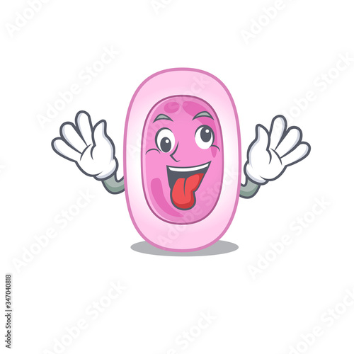 A cartoon design of bordetela pertussis having a crazy face