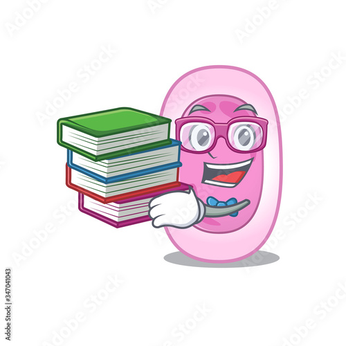 A diligent student in bordetela pertussis mascot design concept with books
