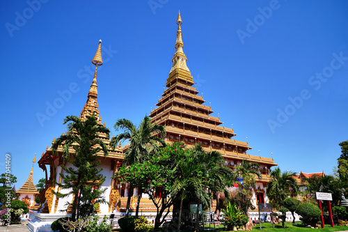 Phra Mahathat Kaen Nakorn at Wat Nong Waeng a royal temple in Khon Kaen Province, Thailand where the relics of Lord Buddha and important Buddhist scriptures are located photo