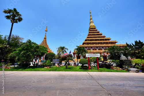 Phra Mahathat Kaen Nakorn at Wat Nong Waeng a royal temple in Khon Kaen Province, Thailand where the relics of Lord Buddha and important Buddhist scriptures are located photo