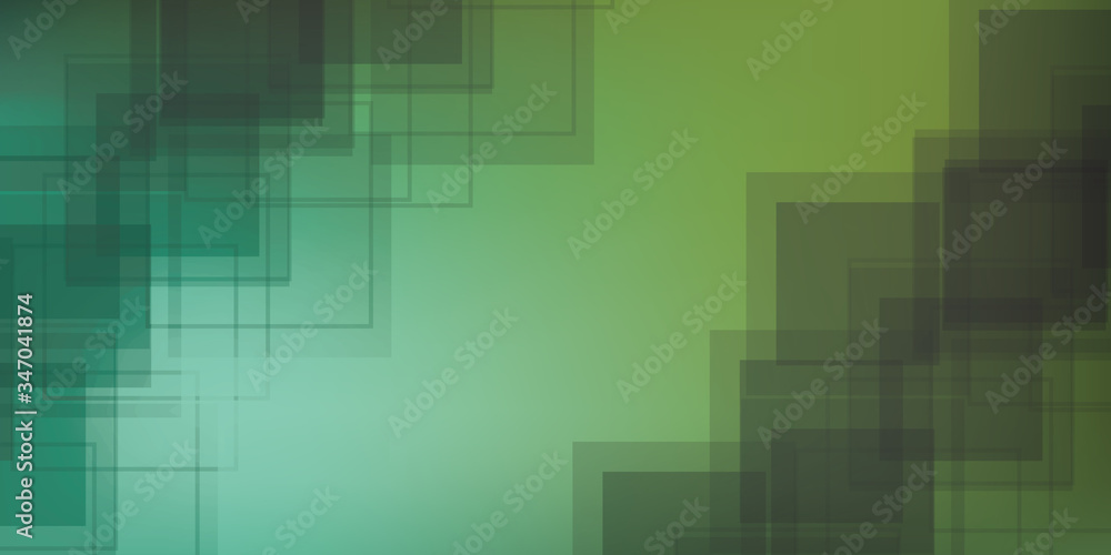 Abstract green background with square shapes