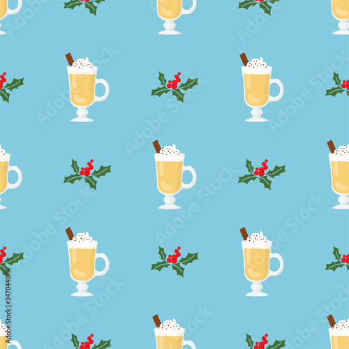 Eggnog. Winter, holidays, Christmas, New Year.  