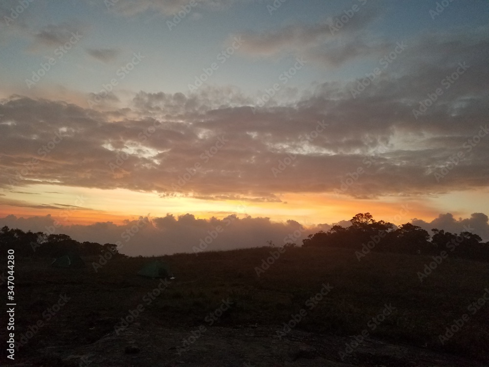 sunset in the mountains