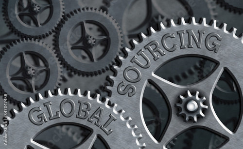 Fotografi Writing note showing Global Sourcing