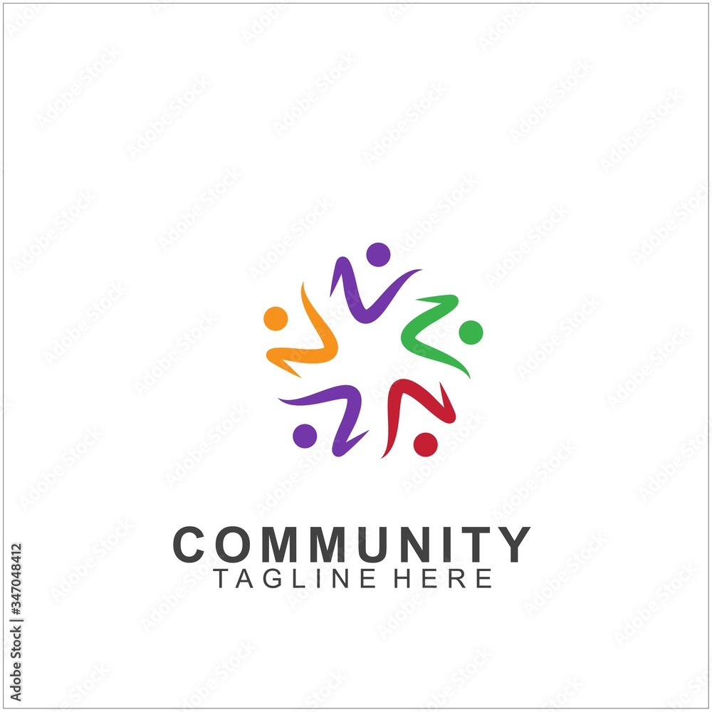 Team Work Logo Design. Social Network Family Friends icon Team Work Logo Design. Social Network Family Friends icon