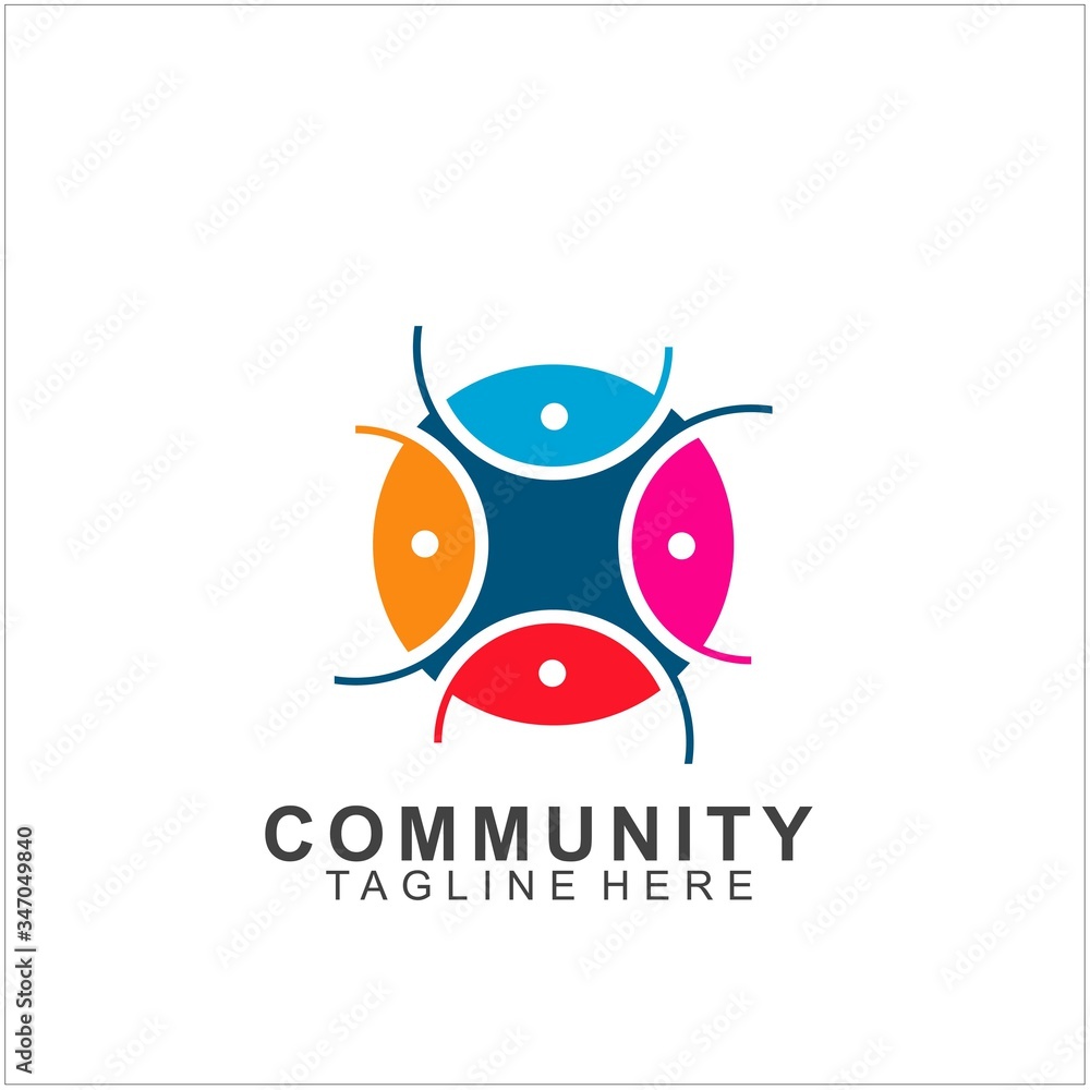 Team Work Logo Design. Social Network Family Friends icon Team Work Logo Design. Social Network Family Friends icon